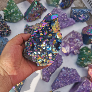 Bán Buôn Cầu Vồng Mạ <span class=keywords><strong>Aqua</strong></span> <span class=keywords><strong>Aura</strong></span> Thiên Thần Thạch Anh Đá Tinh Thần Chữa Bệnh Cụm Pha Lê - Product Image 5