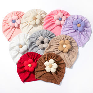 新款麦穗婴儿套头帽子，可爱五瓣花儿童帽，四季柔软舒适的婴儿帽 - Product Image 5