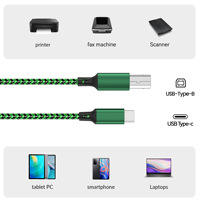 Cable de Impresora USB C, Cable de Interfaz Mini USB B a Tipo-C para Impresora Portátil, Piano Digital, Escáner, Cobre Puro