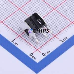 GT-TC100A-H055-L1 Tactile Switch Through hole Component THT Switch Single Pole Single Throw Round Button 1.6N Right Angle Insert - Product Image 2