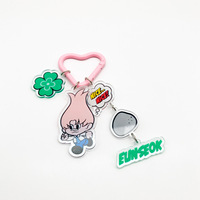 Porte-clés KPOP RIIZE Good Luck Trolls en acrylique transparent double face, imprimé UV, motif de dessin animé, design personnalisé, haute qualité