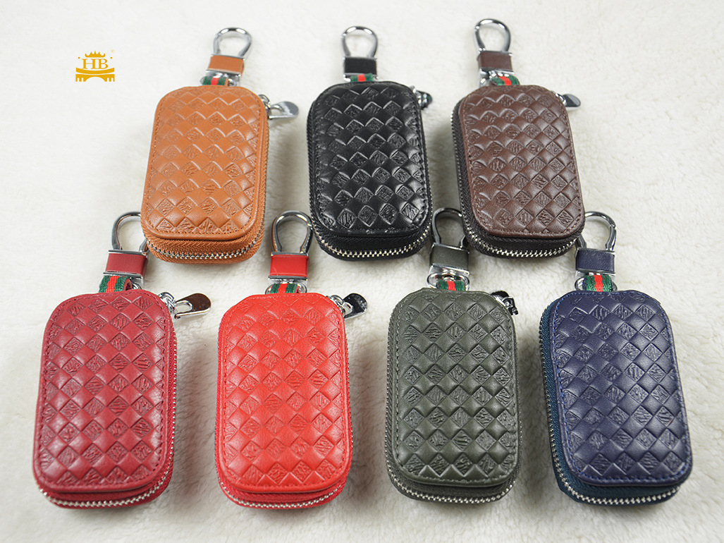 HB D-1313 Genuine Leather Car Key Holder - Universal Automotive Accessories