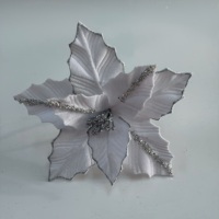 Fleurs de Poinsettia Artificielles en Polyester Faites à la Main pour Décoration de Sapin de Noël Intérieur, Tailles et Couleurs Personnalisables, Tendance pour la Maison et les Centres Commerciaux