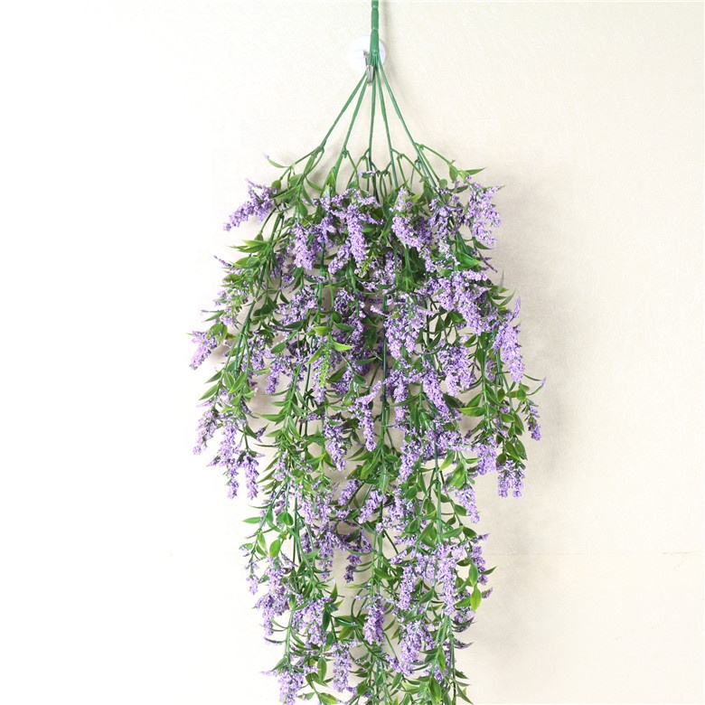 A-3147 80 cm Plastic Wall Hanging Artificial Lavender Flowers for Decoration