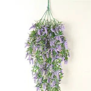 A-3147 <span class=keywords><strong>Flores</strong></span> <span class=keywords><strong>Artificiales</strong></span> de <span class=keywords><strong>Lavanda</strong></span> de Plástico para Colgar en la Pared de 80 cm para Decoración - Product Image 1
