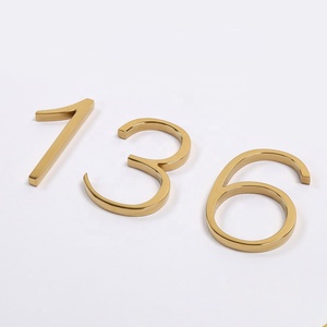 Carrey Custom 3D Gold Electroplate Painting Metal Golden <strong>Letters</strong> <strong>Brass</strong> House Number Sign <strong>Letter</strong> - Product Image 4
