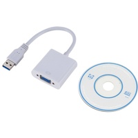 Hochgeschwindigkeits-USB 3.0 Stecker auf VGA Buchse 1080p Koaxialkabel mit Geflechtabschirmung PVC-Ummantelung Plug & Play 12 Monate Garantie Lagerware 0,2m Blau
