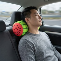 Coussin de voyage portable personnalisé en microbilles, motif pastèque, pour le soutien du cou, idéal pour voiture, avion, canapé