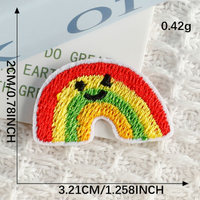 Patch brodé thermocollant mini taille en feutre PVC écologique avec paillettes, style coréen mignon, motifs Wappen, arc-en-ciel, tasse, tournesol, maison pour sacs