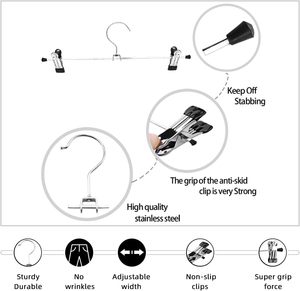 Ganchos Metálicos para Pantalones con Pinzas, Ahorran Espacio, Venta al Por Mayor de Fábrica - Product Image 2