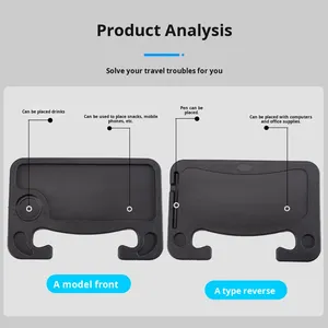 Plateau multifonctionnel portable en plastique pour volant de voiture, support pour ordinateur portable, tablette, repas en voiture, table à cartes - Product Image 3
