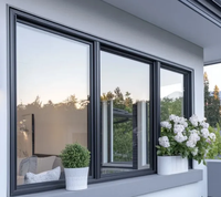Fenêtre coulissante extérieure moderne pour villa, résistante aux ouragans, insonorisée, à économie d'énergie, avec cadre en aluminium et moustiquaire, taille personnalisée
