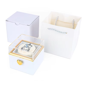 Boîte cadeau de luxe pour bijoux avec fenêtre en acrylique, boîte à boucle métallique en forme de cœur pour bagues, pendentifs, petit emballage pour bijoux, cadeau d'anniversaire - Product Image 5