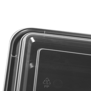 Tiya 28oz Rectangulaire Injection PP Conteneur En Plastique Noir Micro-ondes Récipient Alimentaire - Product Image 4