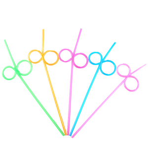 Anello riccio pazzo di paglia colorata 5*260mm colorato per cannucce usa e getta per feste di compleanno - Product Image 2