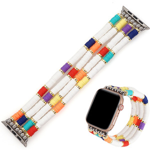 <span class=keywords><strong>Correa</strong></span> de Reloj Elástica con Cuentas Heishi de Colores Arcoíris, <span class=keywords><strong>Correa</strong></span> de Repuesto para <span class=keywords><strong>Apple</strong></span> <span class=keywords><strong>Watch</strong></span> para Mujer - Product Image 1