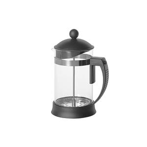 Cafetière à piston française 6 tasses en verre noir avec piston et poignée en métal - Product Image 1