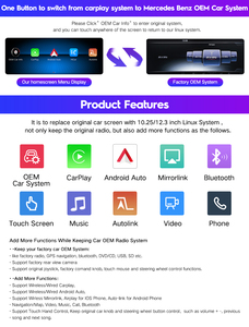Radio para Auto con Pantalla Táctil Linux Ultrafina de 12.8 Pulgadas, Carplay Inalámbrico, Pantalla Digital para Mercedes C W205 GLC X253 AB CLA <span class=keywords><strong>GLA</strong></span> - Product Image 3
