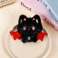 Porte-clés en peluche mignon en forme d'aile de chauve-souris, pendentif de sac en fourrure douce, breloque d'Halloween, vente en gros