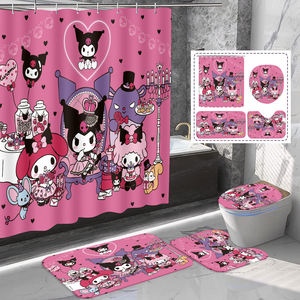 Juego de cortinas de ducha de personajes de Anime de 100% poliéster con estampado personalizado, diseño de lujo, impermeable, colorido, tamaño estándar, para hoteles - Product Image 5