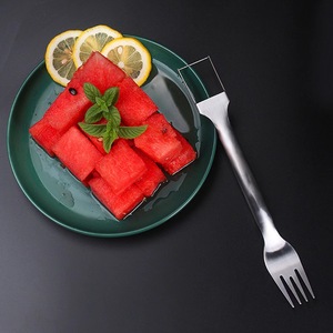 Watermelon slicer, made of 304 stainless steel, for <b>dicing</b> and cutting watermelons, and scooping out the flesh. - Product Image 1