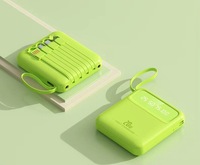 Mini Batería Externa de 5000mAh con Cable Incorporado, Cargador Portátil de Carga Rápida con Certificación 3C, Logotipo Personalizado Disponible
