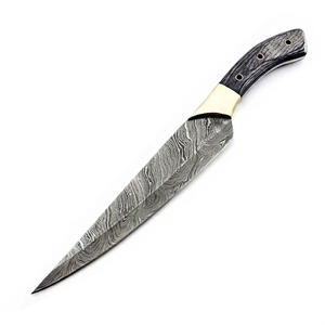 Outil utilitaire d'extérieur en acier Damas forgé à la main avec manche en bois - Product Image 1