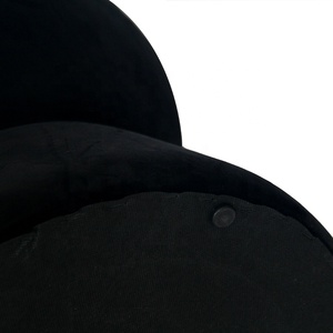 Tela negro del pie redondo <span class=keywords><strong>puff</strong></span> tocador y taburete con metal - Product Image 3