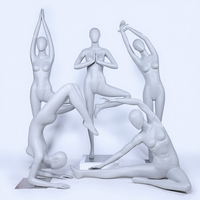 Maniquí de Yoga de Medio Cuerpo con Cabeza, Texturizado en Fibra de Vidrio de Alta Calidad, para Exhibición de Joyería para Niñas y Adultas