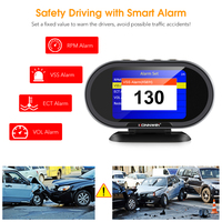 Velocímetro 2 en 1 HUD Medidor automático Medidor DE SEGURIDAD KONNWEI KW206 OBD2 Escáner de automóvil en ruso Inglés Español