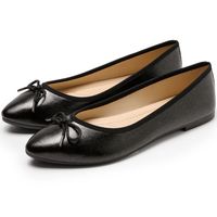 Chaussures plates confortables en cuir PU à bout pointu pour femmes, idéales pour le travail quotidien - Vente en gros
