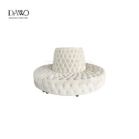 Canapé circulaire en velours blanc de luxe moderne de bonne qualité, idéal pour le salon, la salle à manger, les banquets à domicile