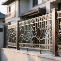 Garde-corps de balcon en fer forgé moderne et personnalisé à prix abordable avec finition satinée et miroir à vendre