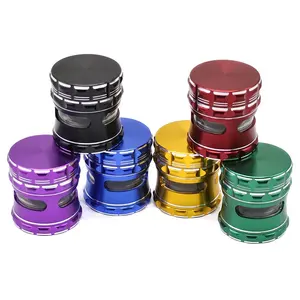 New 63MM Multi-Color Creative Design Aluminum Wholesale Custom Smoking Herb Grinder with Detachable Filter Screen