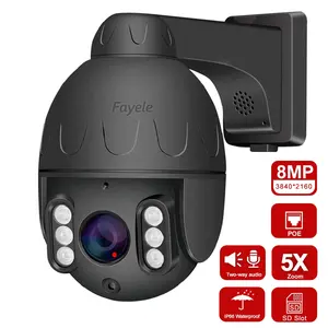 Cámara de seguridad CCTV POE de 5MP, 4K, 8mp, domo de velocidad, PTZ, Pan Tilt, Zoom 5X, IR, 50M, detección de movimiento, cámara IP, memoria SD, Audio bidireccional