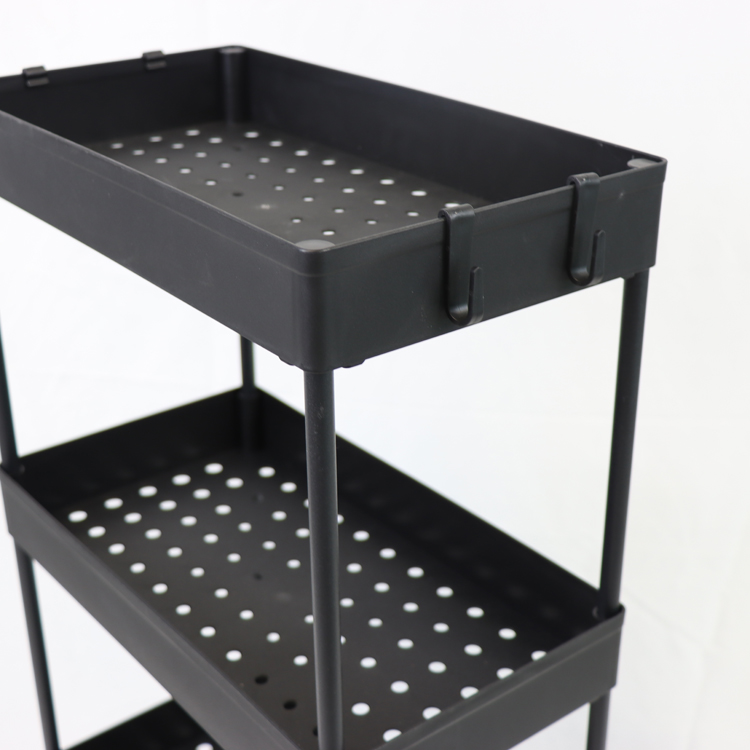 Movable Organizer Kitchen Metal 3 Tier Metal Utility Cart 3 Tier