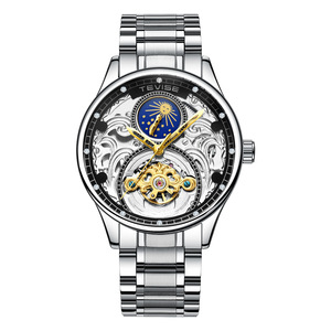 นาฬิกาข้อมือผู้ชายกลไกอัตโนมัติหรูหราแบบกำหนดเองได้สายหนังหรือสแตนเลสสายรัดข้อมือกันน้ำ - Product Image 5