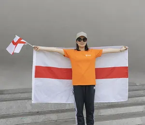 Penggemar Bersorak Bendera Negara Terbang Luar Ruangan Bendera Inggris Poliester Berkualitas Tinggi