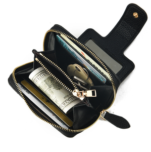 Porte-monnaie mini en cuir PU avec fermeture éclair, porte-cartes et miroir cosmétique pour femme – Prix usine - Product Image 2