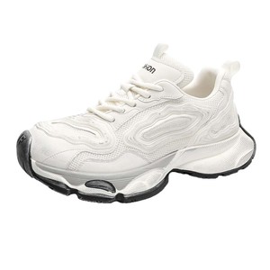 Empire Pipe Men's <b>White</b> Mesh Dad Sneakers Thick Sole Breathable Sporty Casual Shoes Round Toe <b>Lace</b>-up All Seasons - Product Image 5