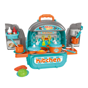 Ensemble de jeu 3-en-1 pour enfants : maison de jeu préscolaire, outils de cuisine, bijoux, trousse de docteur, animaux de compagnie (chat, chien) et sac à dos - Product Image 5