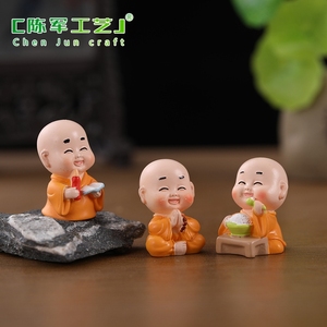 ไมโครแลนด์สเคป สไตล์พุทธ แบบเซน พระสงฆ์จิ๋ว ของตกแต่ง DIY งานฝีมือเรซิ่น อุปกรณ์เสริม ของตกแต่งโต๊ะน้ำชา - Product Image 3