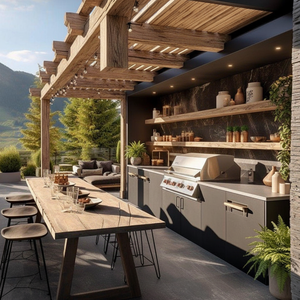 Mobili da <span class=keywords><strong>Cucina</strong></span> Modulari di Lusso in Acciaio Inox con Lavello, Design Moderno, <span class=keywords><strong>Dimensioni</strong></span> Personalizzabili, Finitura Laccata Lucida - Product Image 1