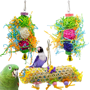 Atacado 3 Pacote Colorido Luxo Clássico Madeira Rattan Bola Chew Brinquedos Pet Acessório para Papagaios <span class=keywords><strong>Bird</strong></span> Cage - Product Image 4