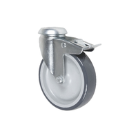 Roue pivotante avec frein en TPR et PP pour chaise de bureau, chariot, roulement à billes unique avec protections filetées
