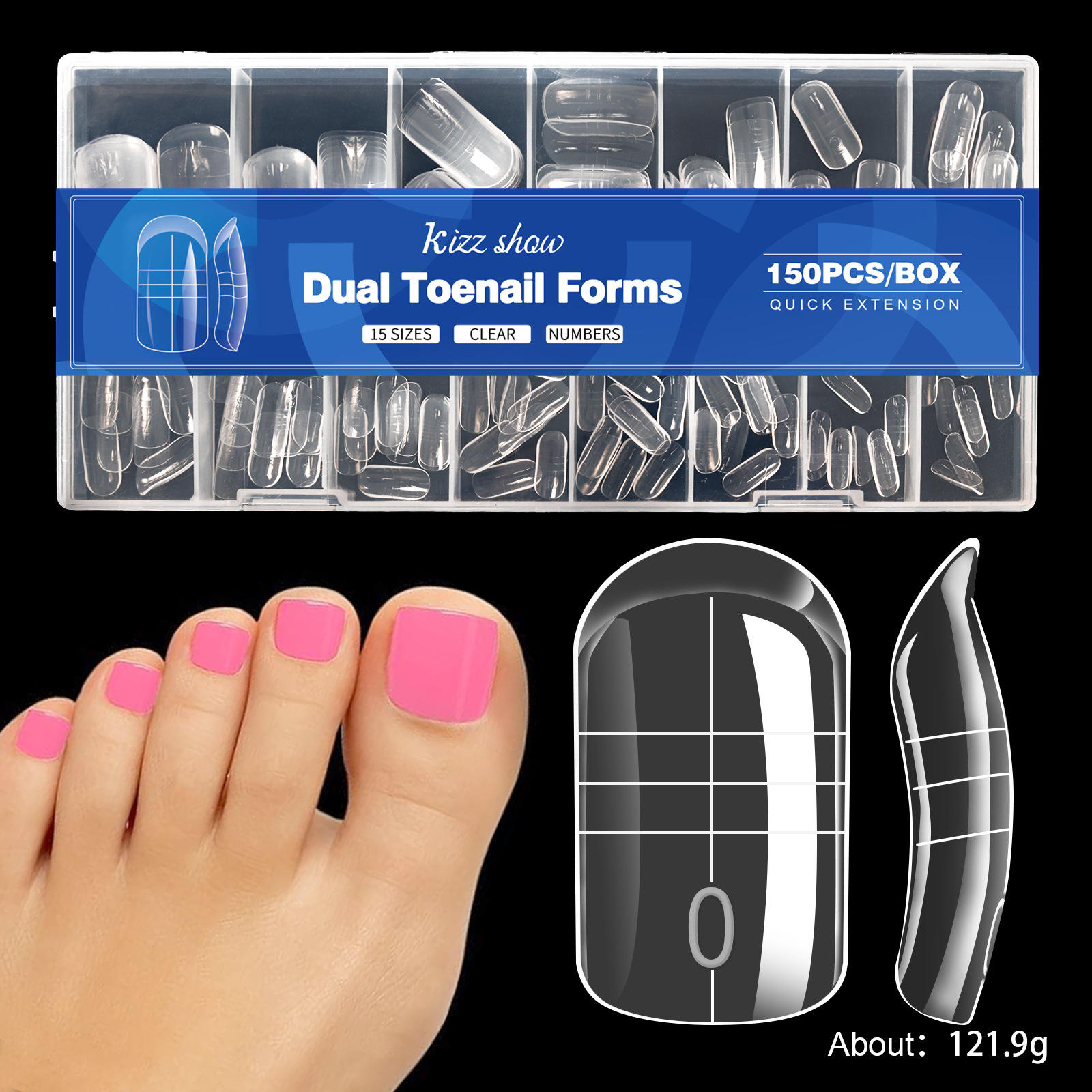 150pcs crystal foot nail