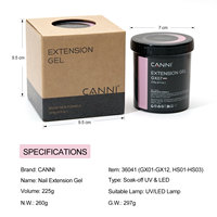 Gel UV CANNI TPO HEMA FREE 225G à retirer par trempage, Gel UV LED Venalisa Jelly Extension 8oz fin et épais