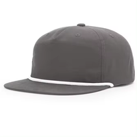 Topi Trucker 256 Unisex Richardson hitam putih musim panas kualitas tinggi topi Snapback 5panel kustom dengan tali