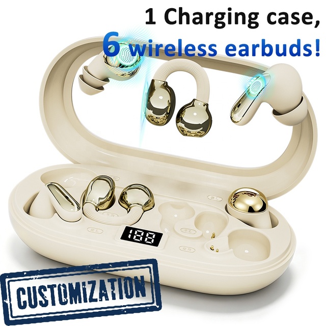 P47 3 in 1 Wireless Earbuds Clip on / Sleep Mini / in Ear Earphones with Digital Display for Sports Sleep Work Customizable LOGO