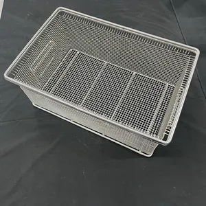Custom size high quality 304 stainless steel wire mesh storage basket Electro polishing